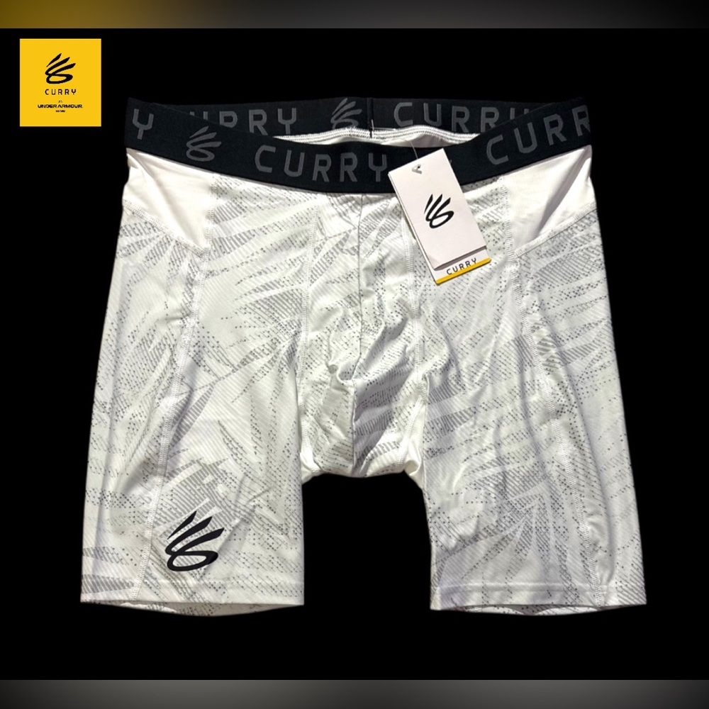 Under Armour Men’s Curry HeatGear Printed Compression Shorts 1379829-101 Size XL
